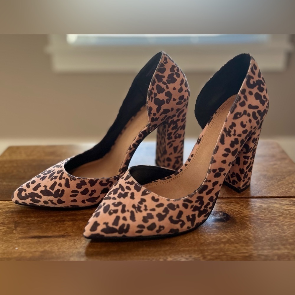 ASOS Leopard Print Block Heel (Women's 8.5)